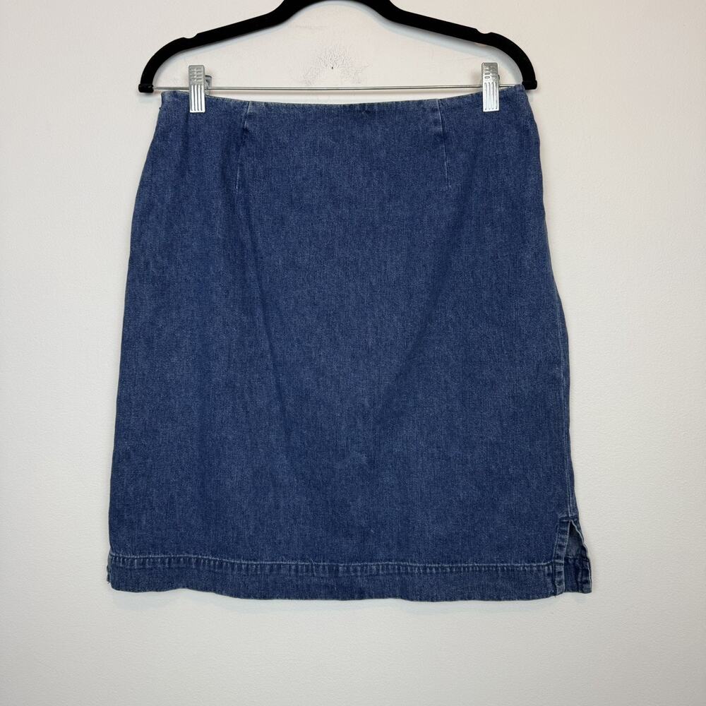 Vintage 90s Casual Corner Annex denim knee length skirt 100% cotton size 10